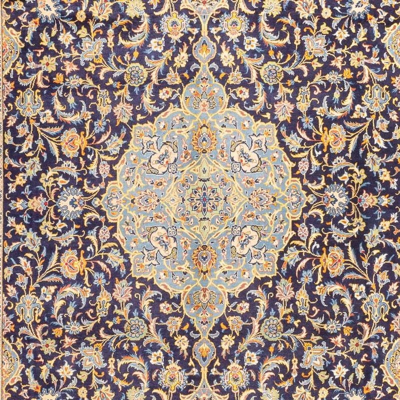 Perserteppich - Keshan quadratisch - 395 x 410 cm - dunkelblau
