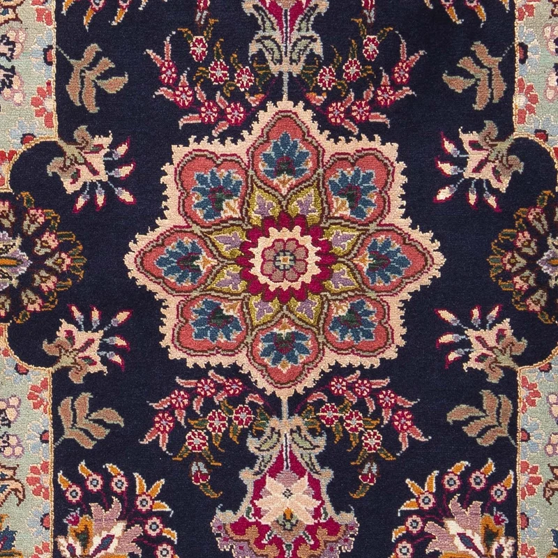 Täbriz - 50 Raj Teppich 60x90cm - Perserteppich - dunkelblau