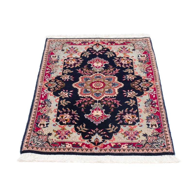 Täbriz - 50 Raj Teppich 60x90cm - Perserteppich - dunkelblau