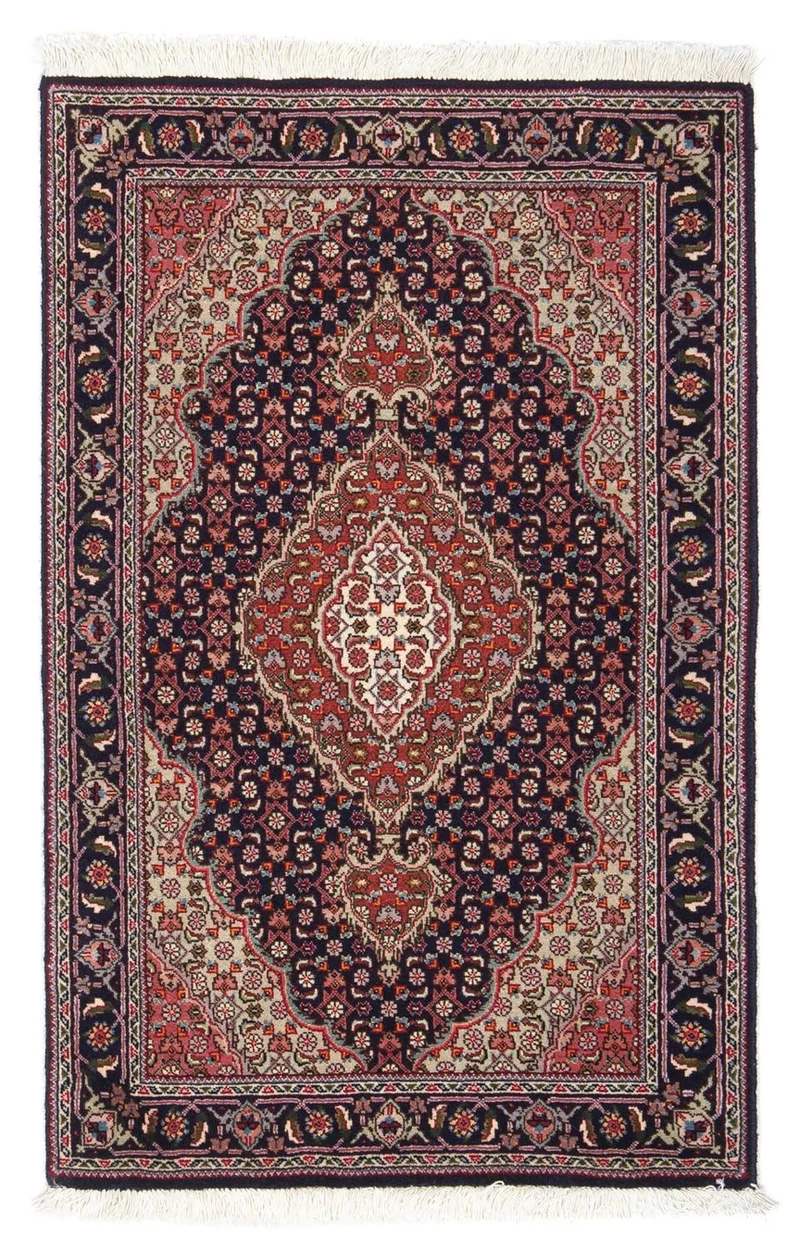 Täbriz - 50 Raj Teppich 60x90cm - Perserteppich - dunkelblau