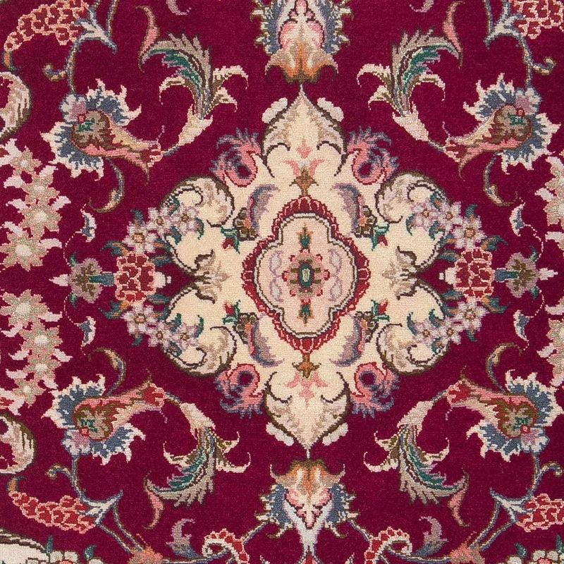 Täbriz - 50 Raj Teppich 60x90cm - Perserteppich - dunkelrot