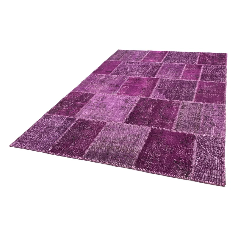 Patchwork Teppich 170 x 240 cm - lila