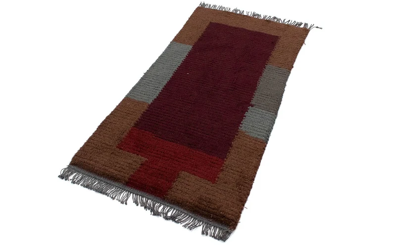 Nepal Teppich 70 x 140 cm - weinrot