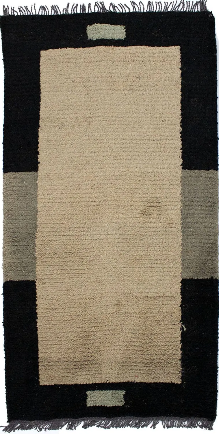 Nepal Teppich 70x140cm - Wollteppich - beige