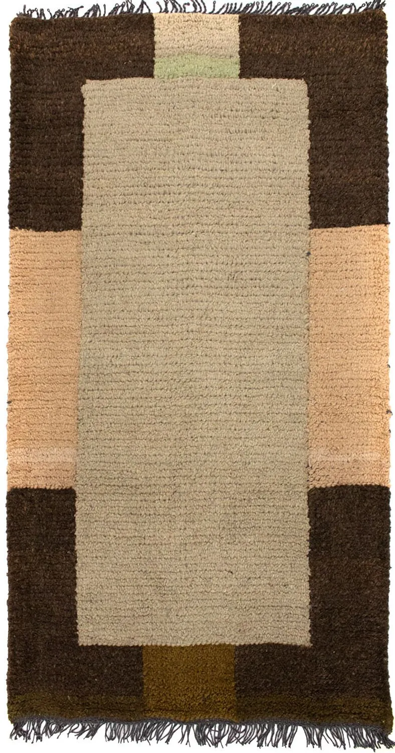 Nepal Teppich 70x140cm - Wollteppich - beige