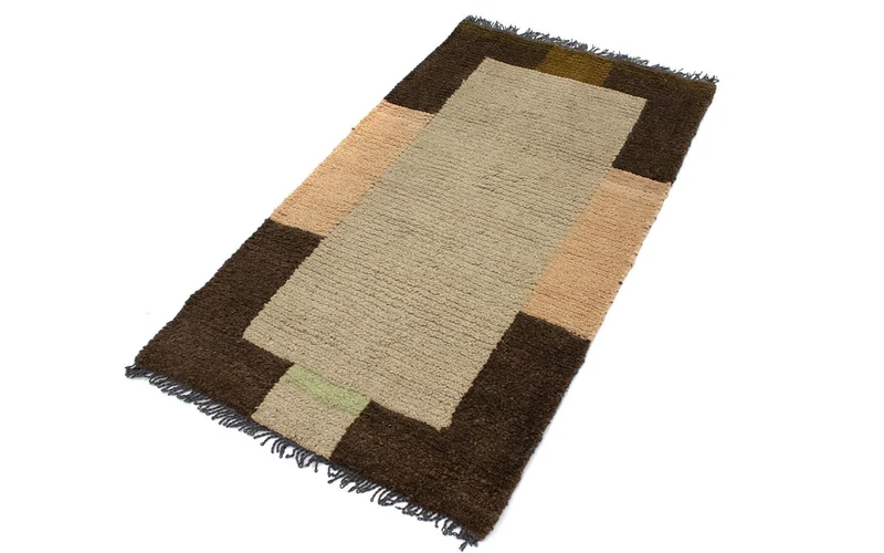 Nepal Teppich 70x140cm - Wollteppich - beige