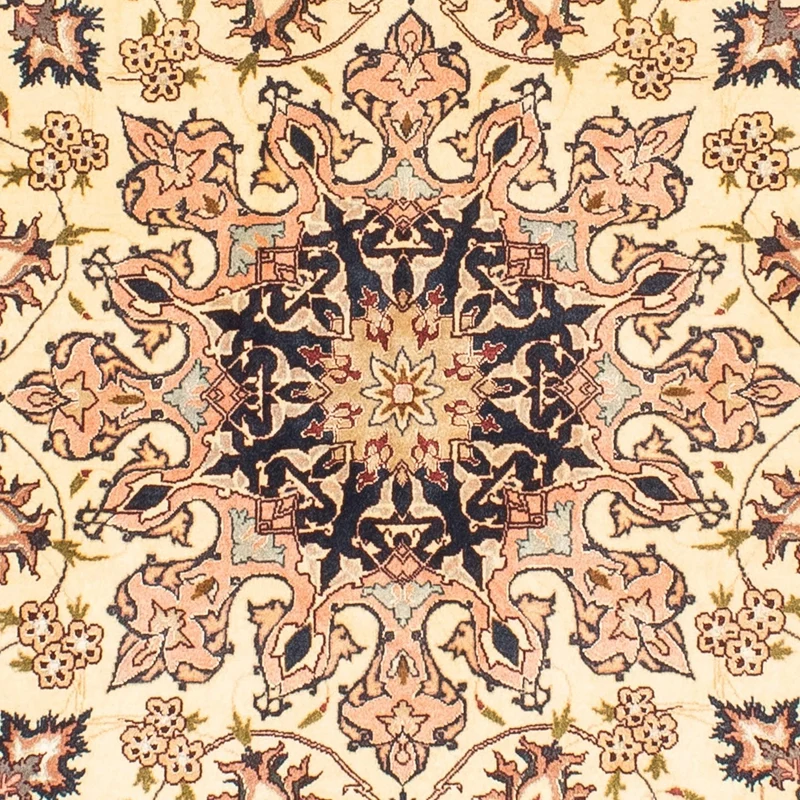 Täbriz - 50 Raj Teppich 150x150cm - Perserteppich - beige