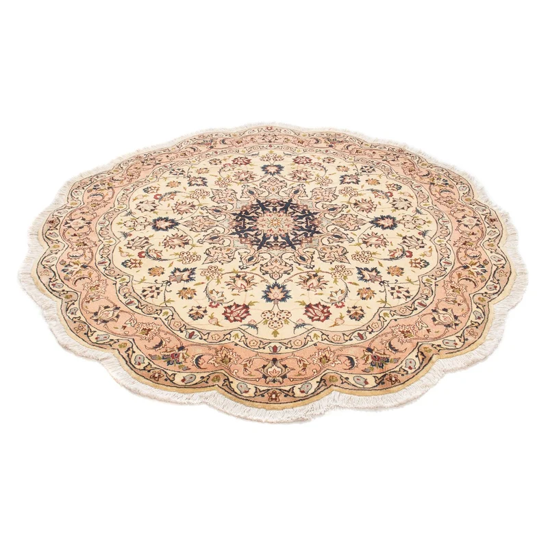 Täbriz - 50 Raj Teppich 150x150cm - Perserteppich - beige