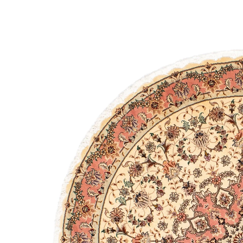 Täbriz - 50 Raj Teppich 150x150cm - Perserteppich - beige