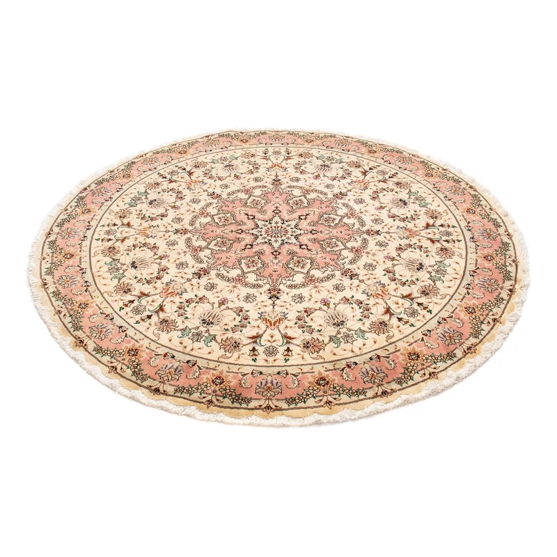 Täbriz - 50 Raj Teppich 150x150cm - Perserteppich - beige