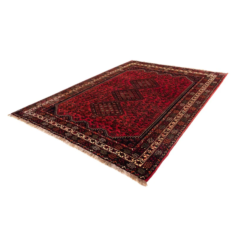 Shiraz Teppich 200x295cm - Perserteppich - dunkelrot