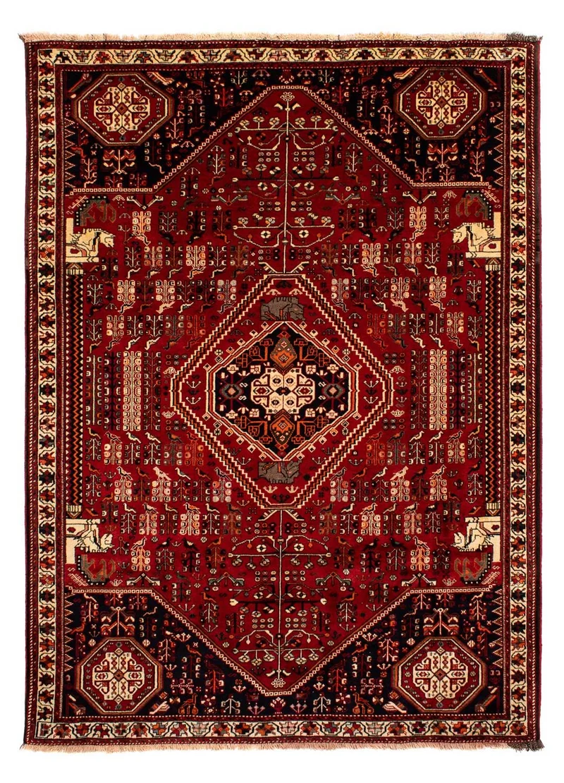 Shiraz Teppich 205x295cm - Perserteppich - dunkelrot