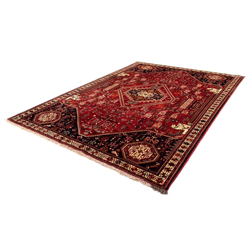 Shiraz Teppich 205x295cm - Perserteppich - dunkelrot