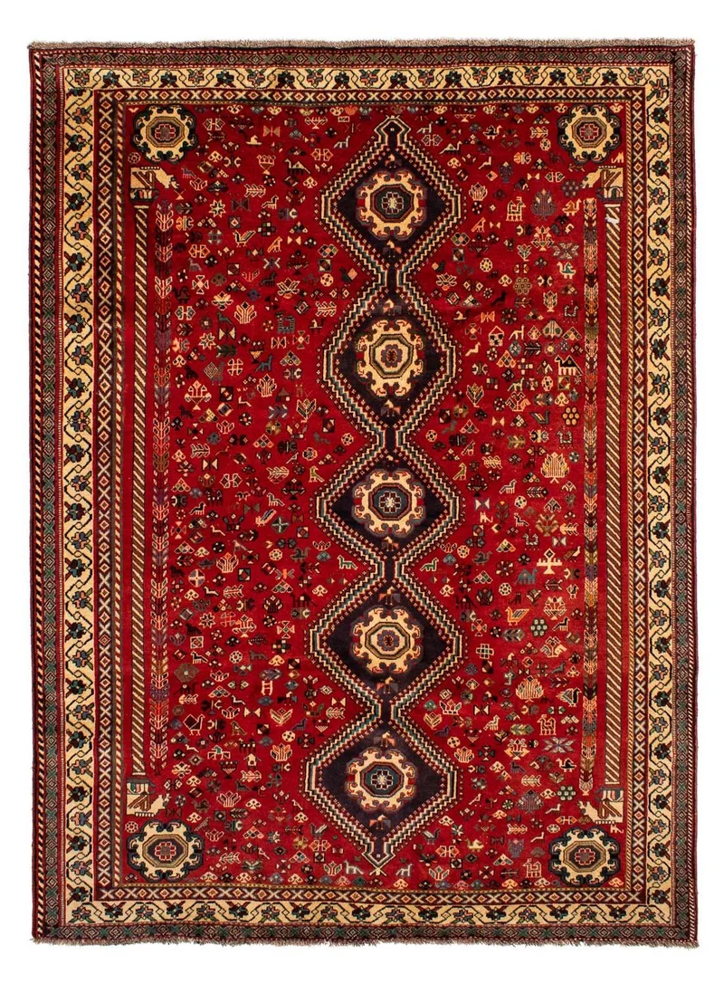 Shiraz Teppich 210x295cm - Perserteppich - dunkelrot