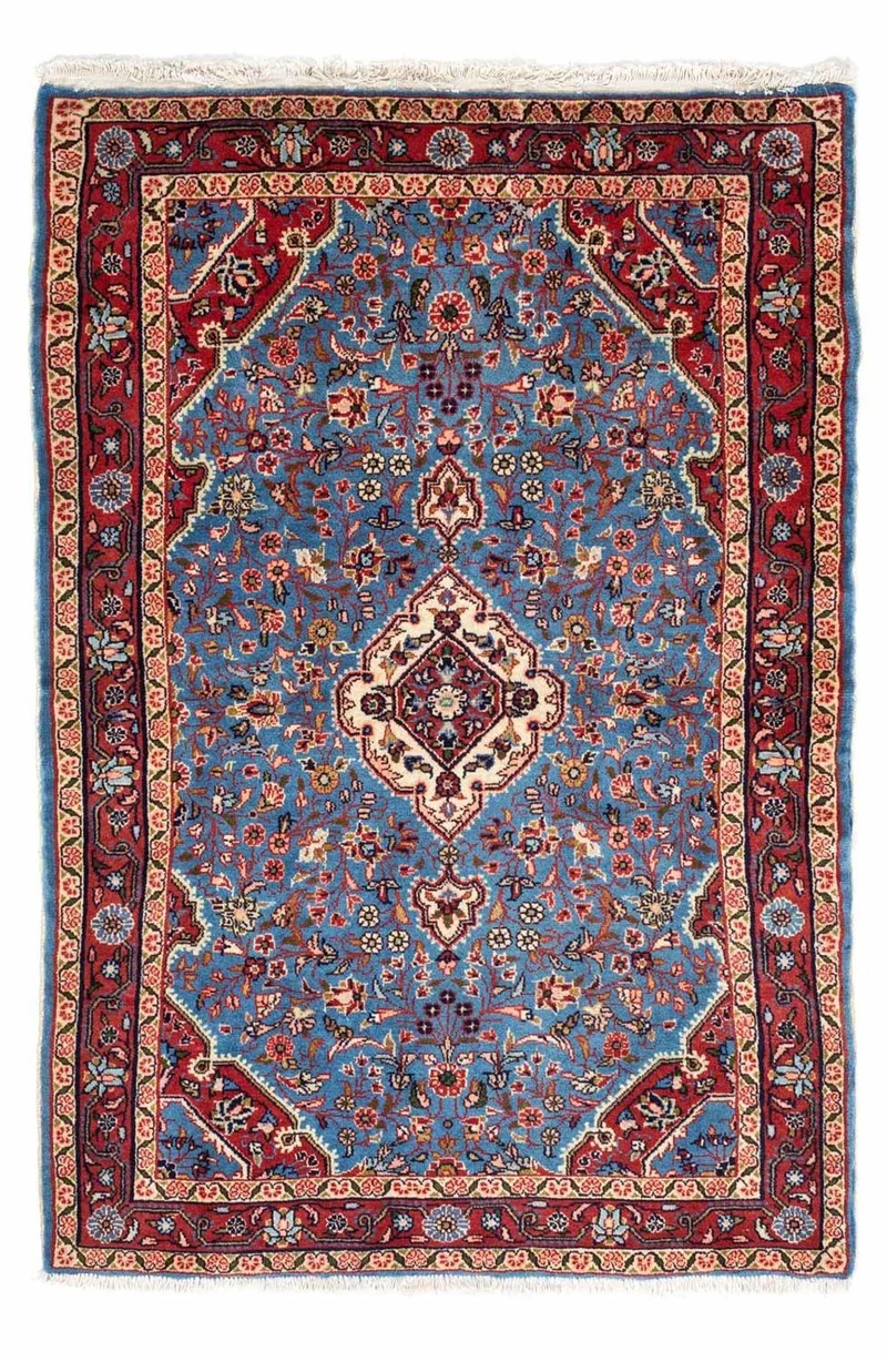 Hosseinabad Teppich 105x157cm - Perserteppich - blau