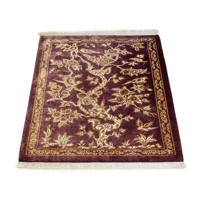 Ghom Teppich 59x87cm - Perserteppich - lila