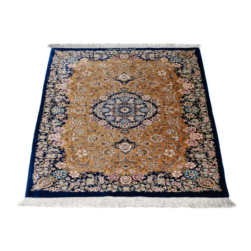 Ghom Teppich 62x91cm - Perserteppich - dunkelblau