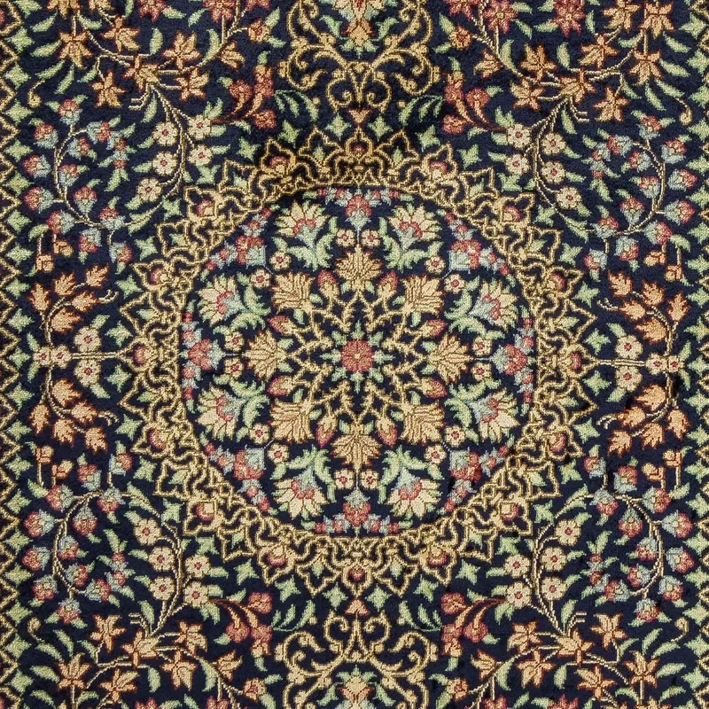 Ghom Teppich 61x91cm - Perserteppich - dunkelblau