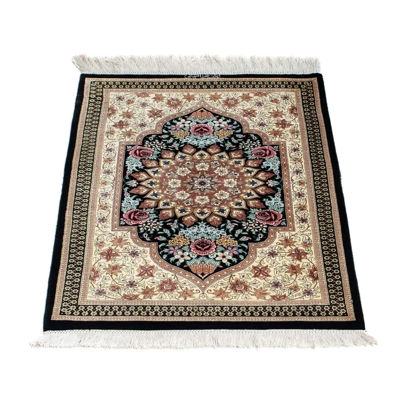 Ghom Teppich 59x89cm - Perserteppich - dunkelblau