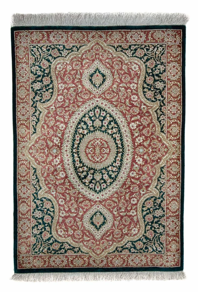 Ghom Teppich 58x85cm - Perserteppich - dunkelblau