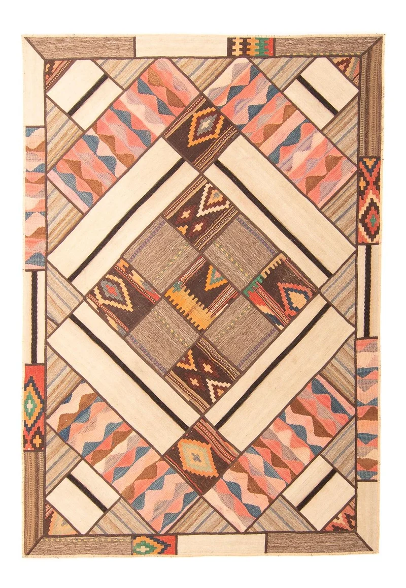 Patchwork Teppich 160x230cm - Orientteppich - mehrfarbig