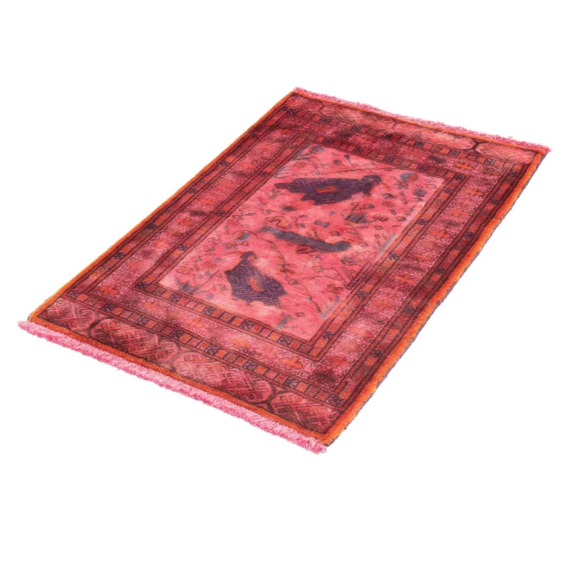 Turkaman Teppich 63x86cm - Orientteppich - hellrot