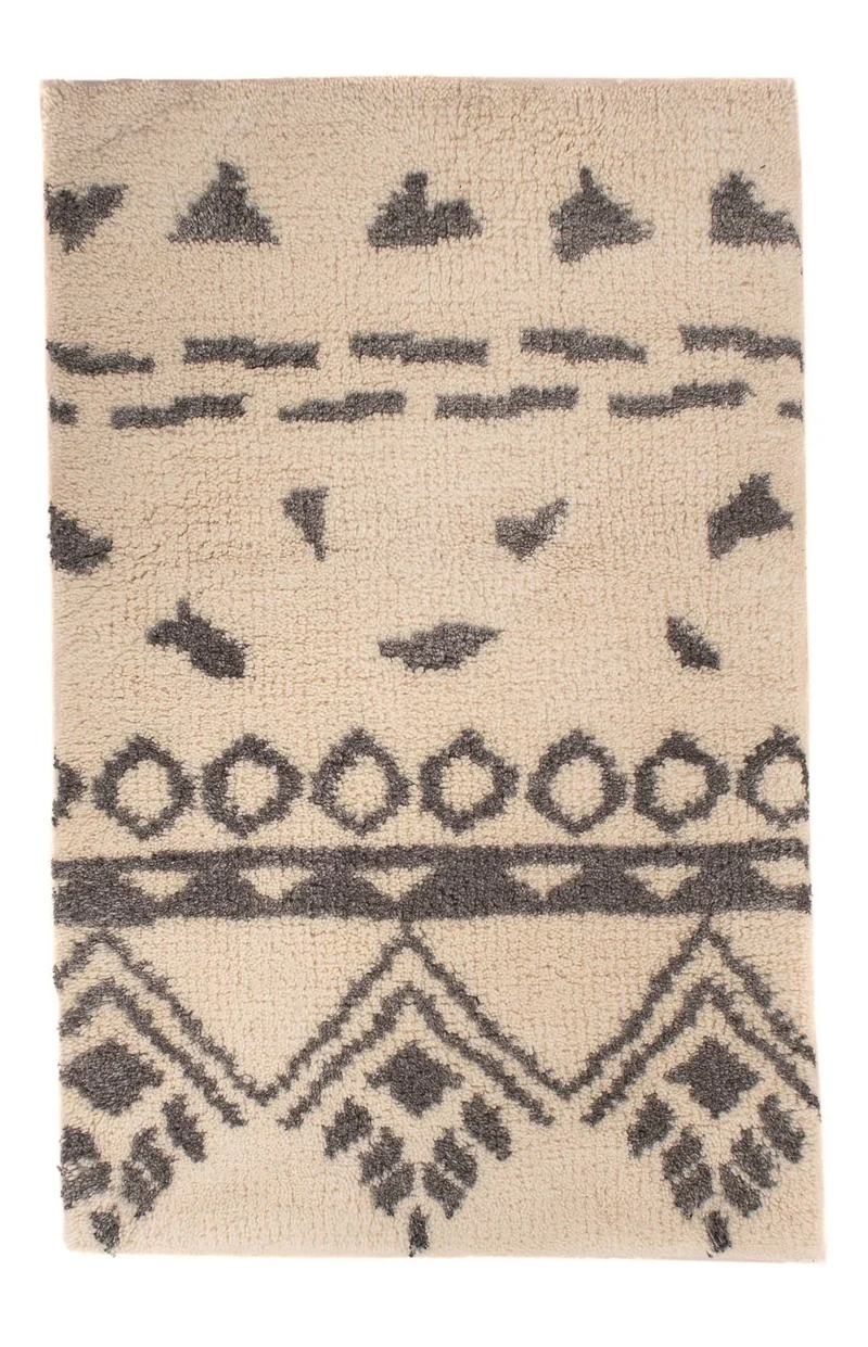 Berber Teppich 60x93cm - Wollteppich - beige