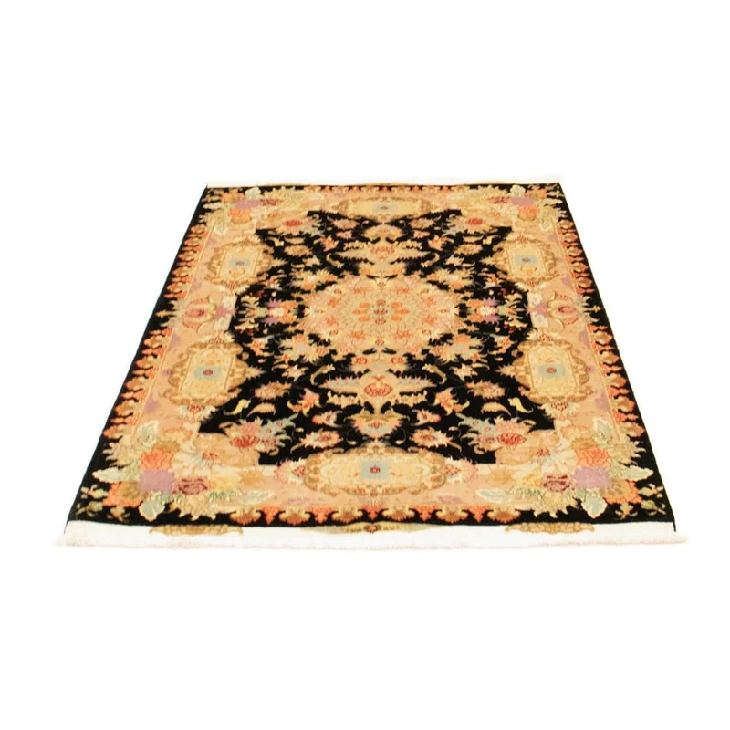 Täbriz - 50 Raj Teppich 102x152cm - Perserteppich - schwarz