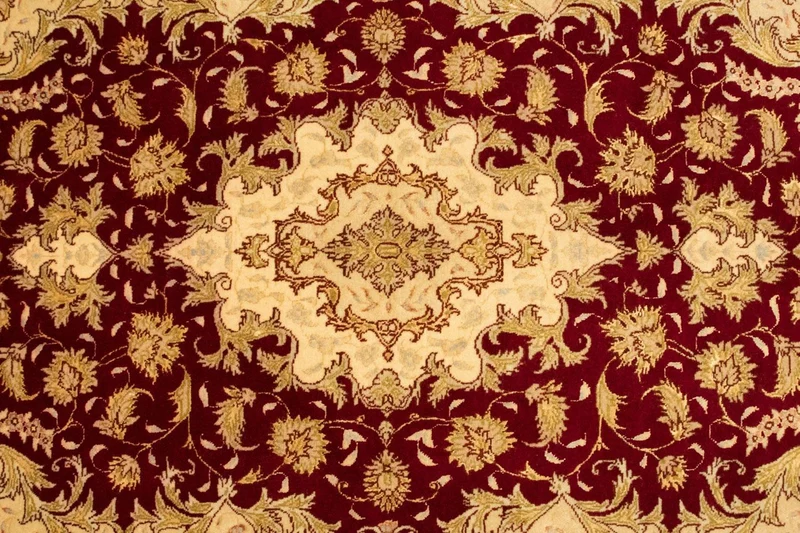 Täbriz - 50 Raj Teppich 100x153cm - Perserteppich - rot