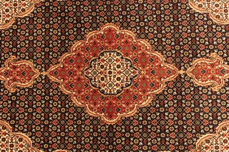 Täbriz - 50 Raj Teppich 100x158cm - Perserteppich - schwarz