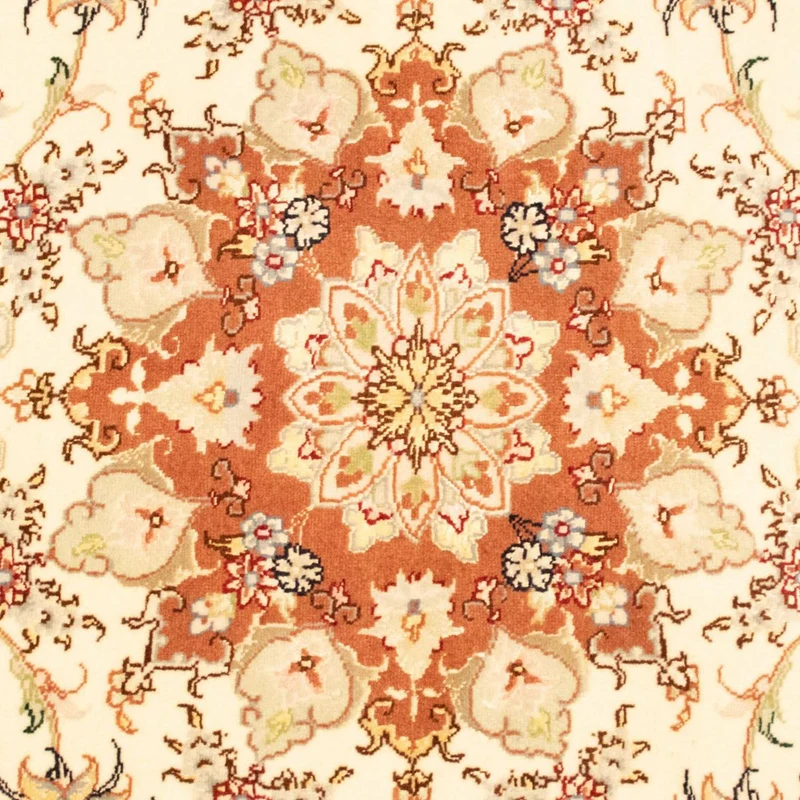 Täbriz - 50 Raj Teppich 102x155cm - Perserteppich - beige
