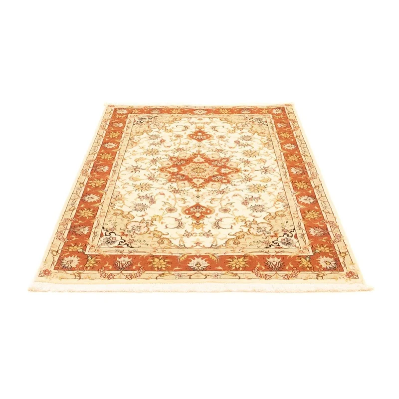 Täbriz - 50 Raj Teppich 102x155cm - Perserteppich - beige