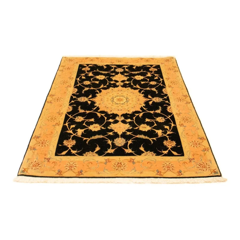Täbriz - 50 Raj Teppich 100x160cm - Perserteppich - schwarz