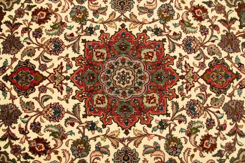 Täbriz - 50 Raj Teppich 103x155cm - Perserteppich - beige