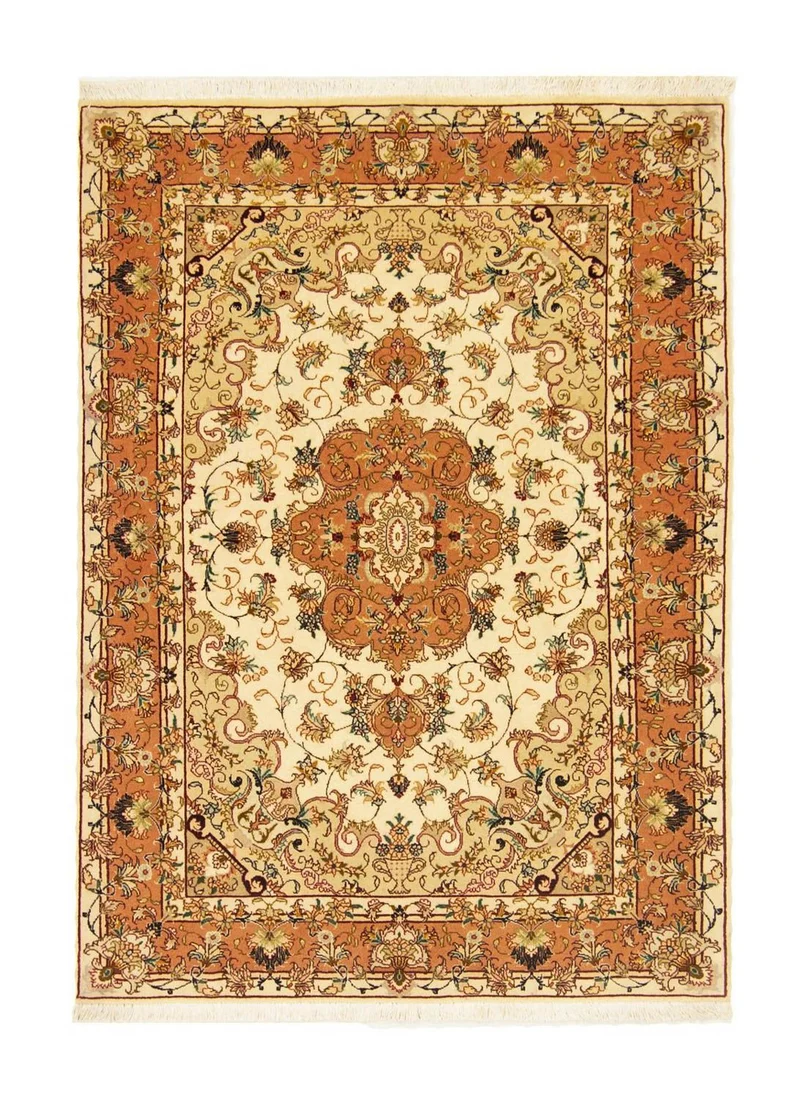 Täbriz - 50 Raj Teppich 103x143cm - Perserteppich - beige