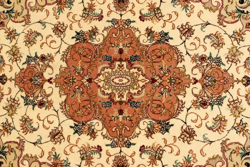 Täbriz - 50 Raj Teppich 103x143cm - Perserteppich - beige