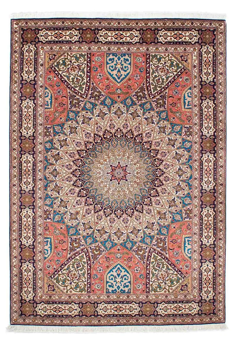 Täbriz - 50 Raj Teppich 168x242cm - Perserteppich - mehrfarbig