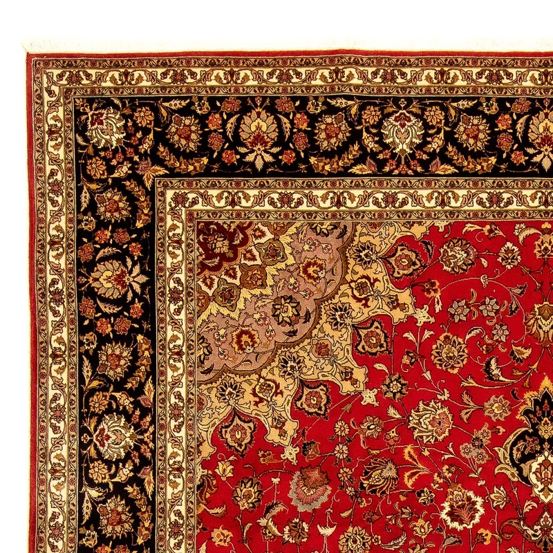 Täbriz - 50 Raj Teppich 253x351cm - Perserteppich - rot