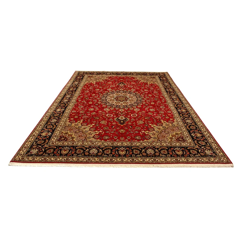 Täbriz - 50 Raj Teppich 253x351cm - Perserteppich - rot