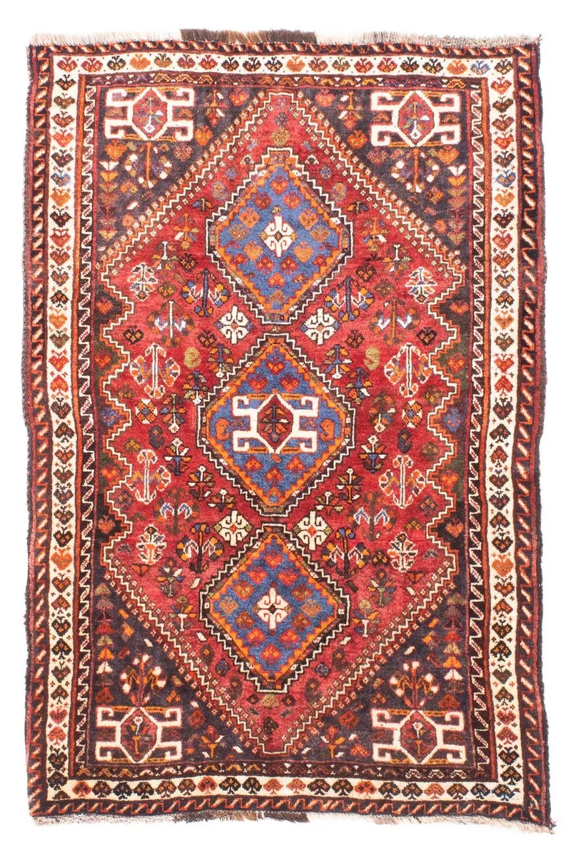 Shiraz Teppich 80x124cm - Perserteppich - dunkelrot