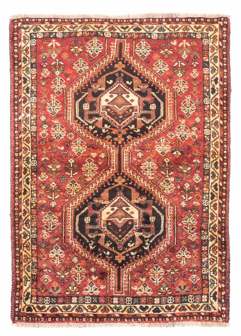 Shiraz Teppich 106x153cm - Perserteppich - dunkelrot