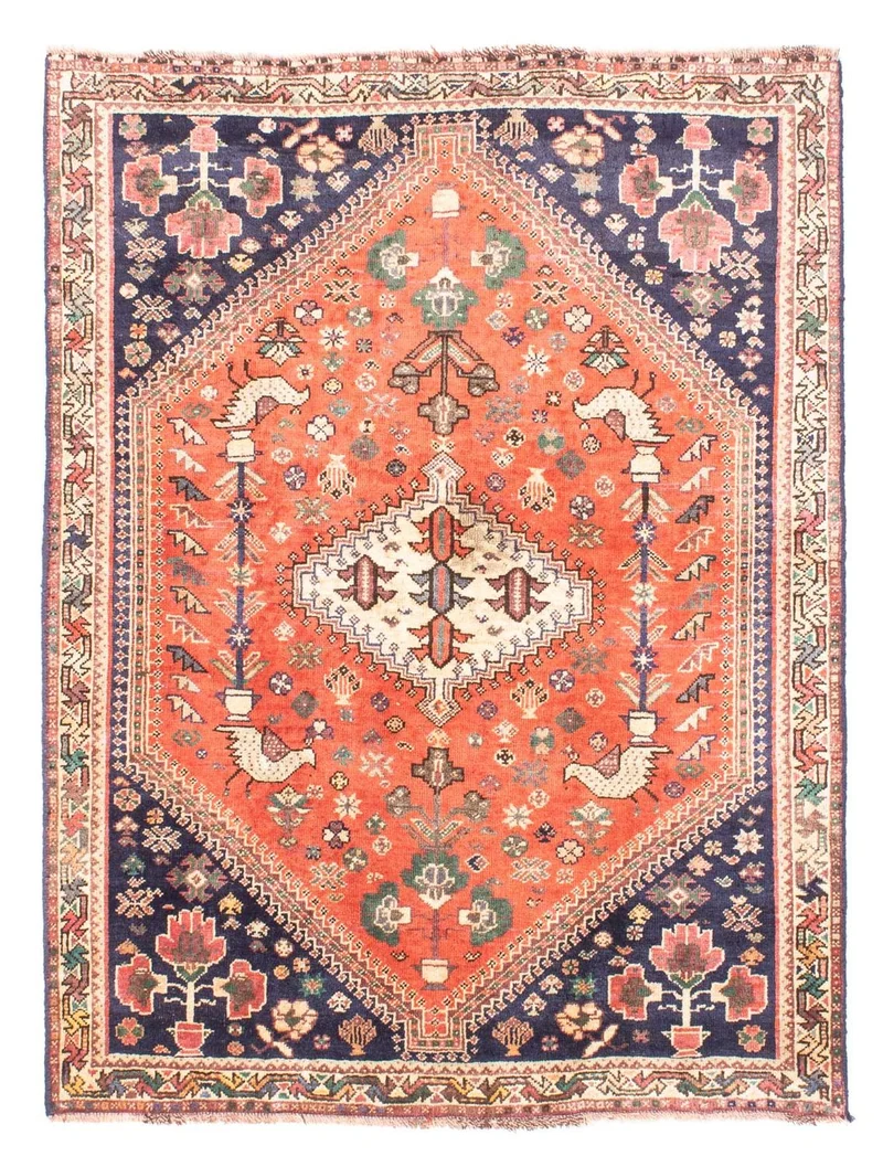 Ghashghai Teppich 108x148cm - Perserteppich - hellrot