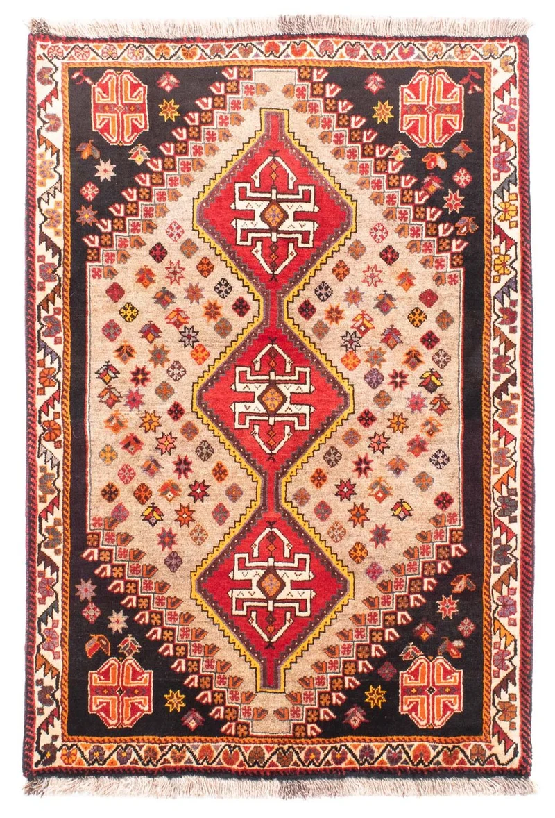 Ghashghai Teppich 110x160cm - Perserteppich - hellbraun