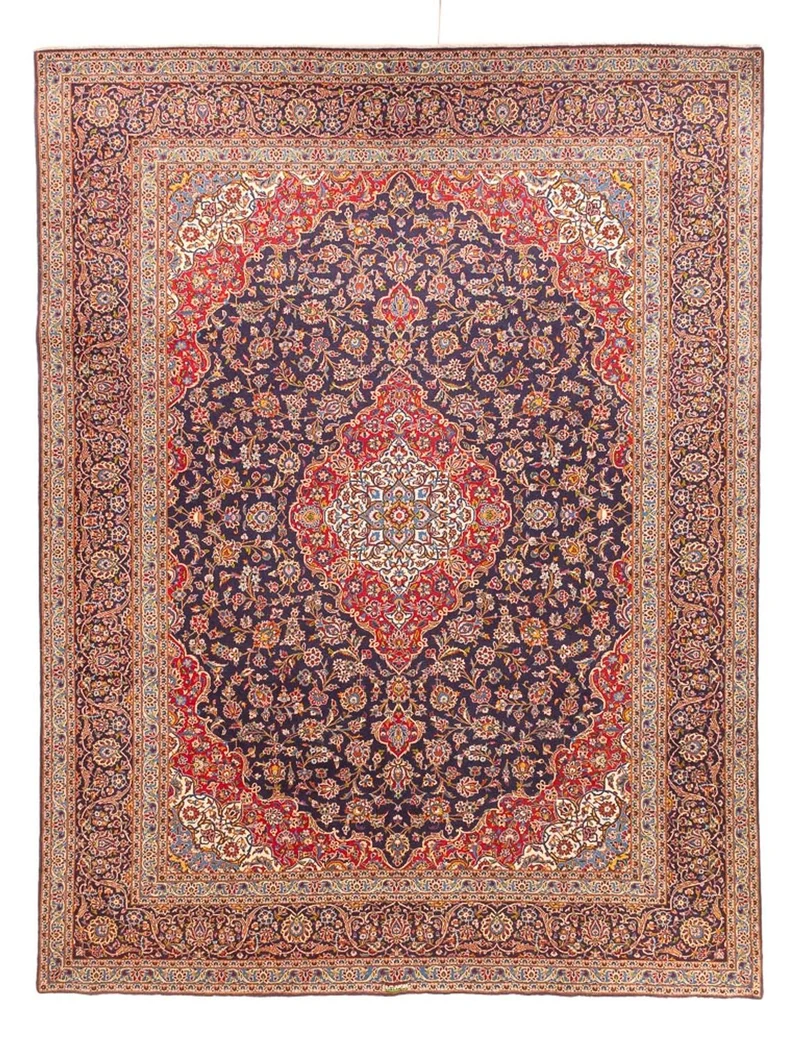 Perserteppich - Keshan - 295 x 380 cm - dunkelblau