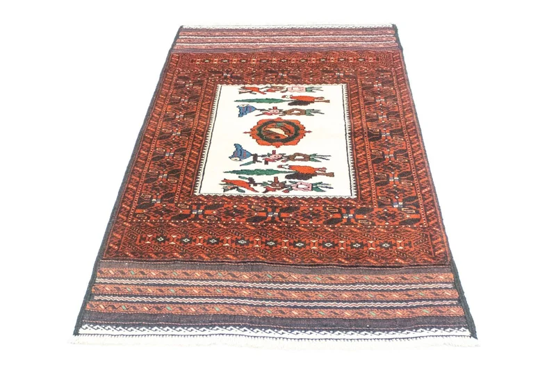 Belutsch Teppich 90x157cm - Orientteppich - orange