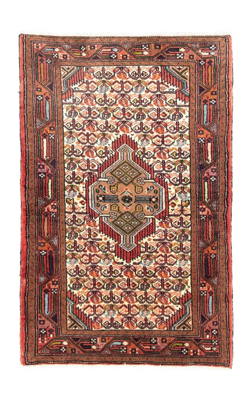 Hamadan Teppich 75x123cm - Perserteppich - beige