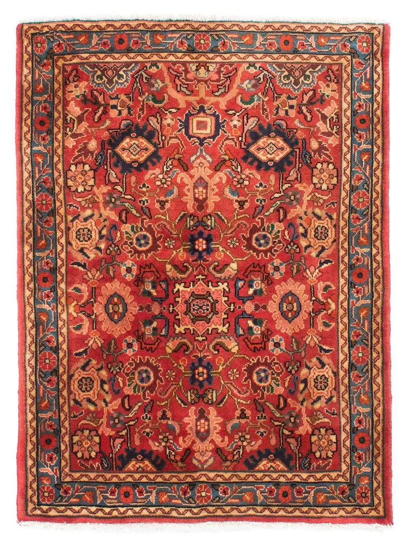 Hosseinabad Teppich 110x143cm - Perserteppich - dunkelrot