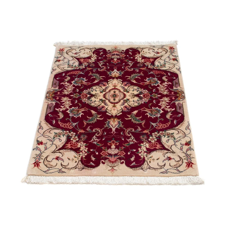 Täbriz - 50 Raj Teppich 60x90cm - Perserteppich - dunkelrot