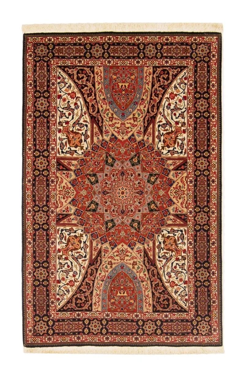 Täbriz - 50 Raj Teppich 103x160cm - Perserteppich - mehrfarbig