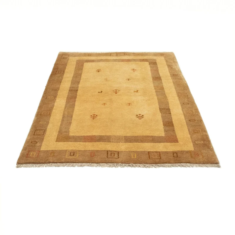 Gabbeh Persisch Teppich 121x174cm - Perserteppich Wollteppich - gold